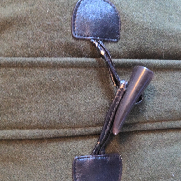 Army Green Wool Utility Coat with Hood - Picture 4 of 12